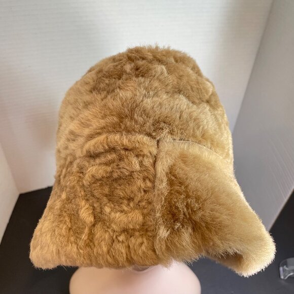 Vintage Womens Tan Faux Fur Bucket Hat main image 15